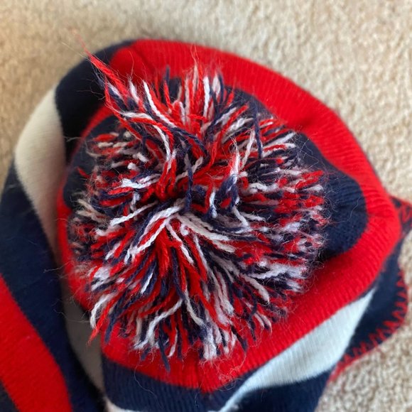 NFL Patriots Team Apparel Youth‎ Knit Bean with Pom Pom - Picture 3 of 4